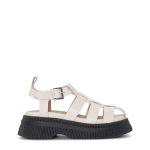 NEW Ganni Creepers Grid Sandals in white